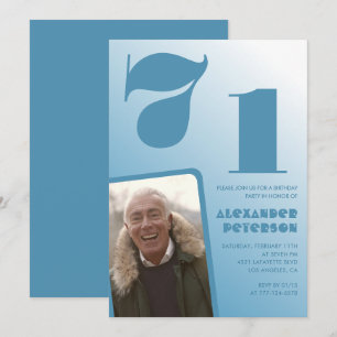 Convites de aniversário de 71 anos com gradiente d