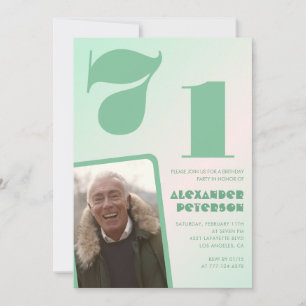 Convites de aniversário de 71 anos com gradiente v