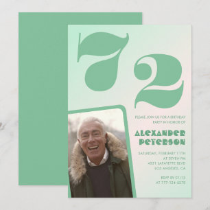 Convites de aniversário de 72 anos com gradiente v