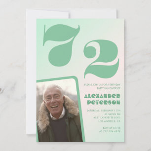 Convites de aniversário de 72 anos com gradiente v
