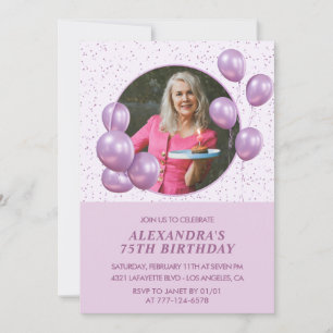 convites de aniversário de 75 anos Balões Foto Rox