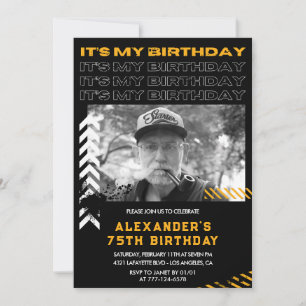 convites de aniversário de 75 anos para homens Fot