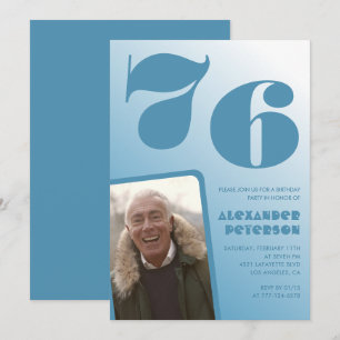 convites de aniversário de 76 anos com gradiente d