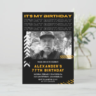 convites de aniversário de 77 anos homens Foto Spr
