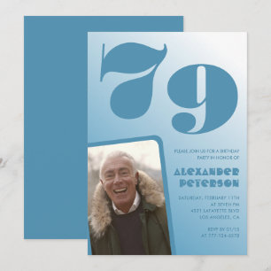 Convites de aniversário de 79 anos com gradiente d