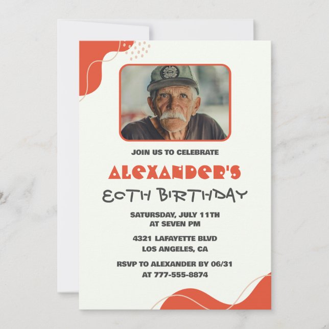 Convites de aniversário de 80 anos masculinos Mode (Frente)