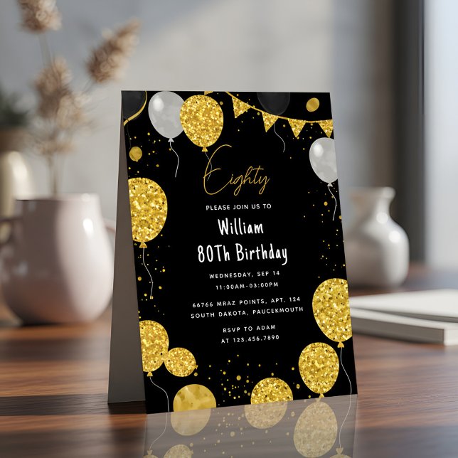 Convites De Aniversário De 80 De Bicicleta Feliz E Humor Ad (Criador carregado)