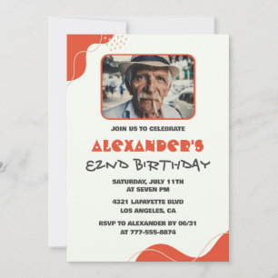 Convites de aniversário de 82 anos para homens mod