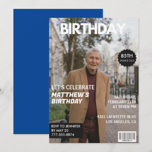 convites de aniversário de 85 anos capa de revista