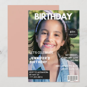 convites de aniversário de 8 anos capa de revista 