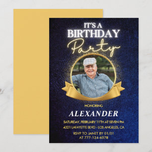 Convites de aniversário de 91 anos para homens Ele