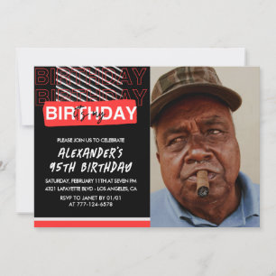 convites de aniversário de 95 anos homens Festa Fo