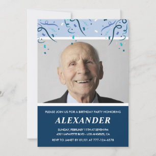 Convites de aniversário de 95 anos masculinos Foto