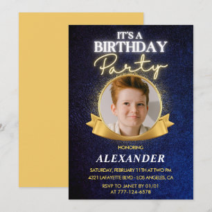 Convites de aniversário de 9 anos para menino Eleg