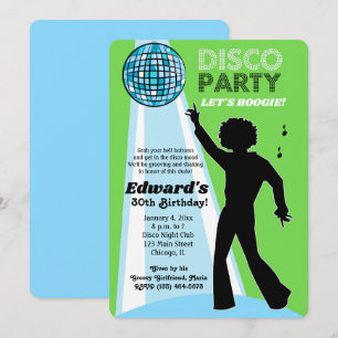 Convites de Aniversário de Adulto para Festa Disco