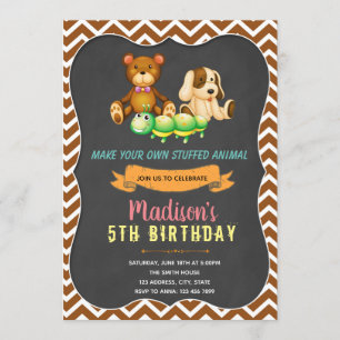 convites de aniversário de animais recheados