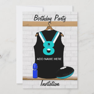 Convites de aniversário de Aussie Rules Jersey