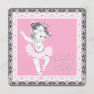 Convites de Aniversário de Bailarina com Tons de R