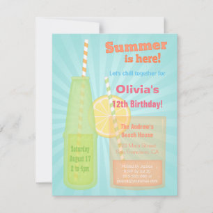 Convites de Aniversário de Bebidas de Verão da Mod