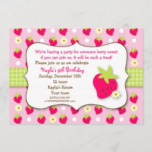 Convites de aniversário de Berry de Morango