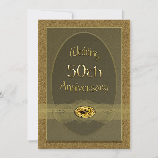 Convites de Aniversário de Bodas de Ouro (Frente)