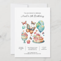 Convites de Aniversário de Borboleta Imprimíveis