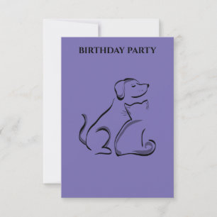 "CONVITES DE ANIVERSÁRIO DE CACHORRO E GATO PERSO