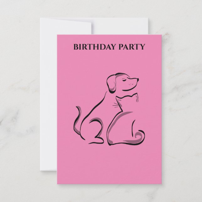 "CONVITES DE ANIVERSÁRIO DE CACHORRO E GATO PERSON (Frente)