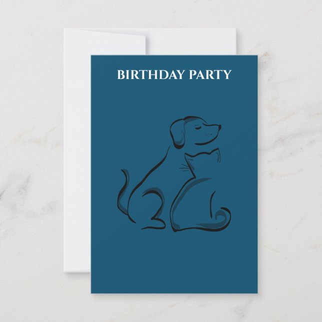 "CONVITES DE ANIVERSÁRIO DE CACHORRO E GATO PERSON (Frente)