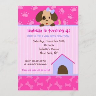 Convites de aniversário de Cães