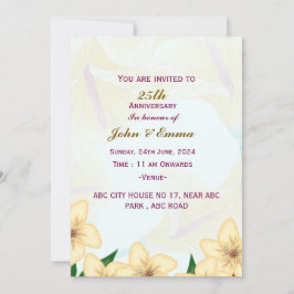 Convites de Aniversário de Casamento