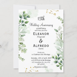 Convites de Aniversário de Casamento Chic Boho Gre