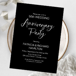 Convites de aniversário de casamento com caligrafi