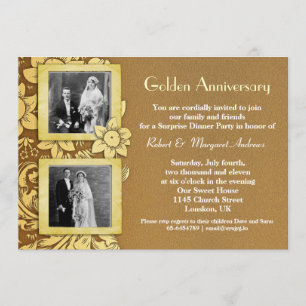 convites de aniversário de casamento com duas foto