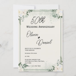 Convites de Aniversário de Casamento com Vegetação