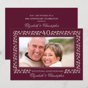 Convites de Aniversário de Casamento de 40 Anos