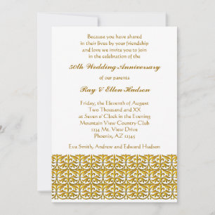Convites de Aniversário de Casamento de 50 anos co