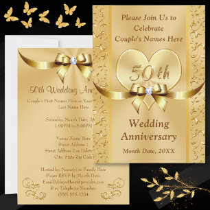 Convites de Aniversário de Casamento de 50 Anos Do