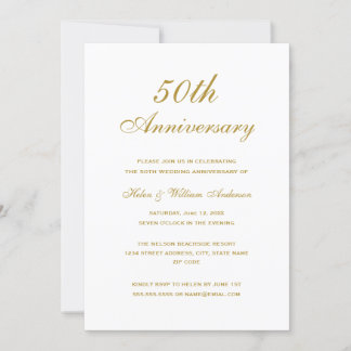 Convites de Aniversário de Casamento de 50 anos El