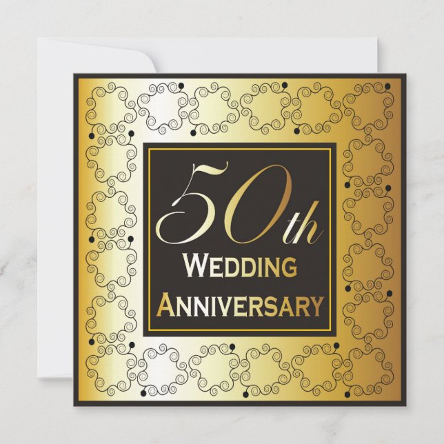 Convites de Aniversário de Casamento de 50 anos El (Frente)
