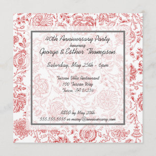 Convites de Aniversário de Casamento de Padrões 