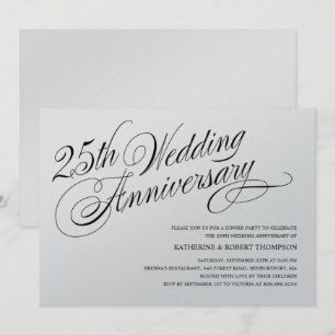 Convites de Aniversário de Casamento de Prata