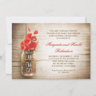 convites de aniversário de casamento em jarra de a
