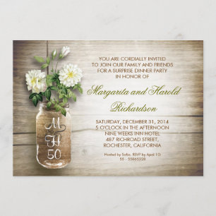 convites de aniversário de casamento em jarra de p
