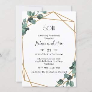 Convites de Aniversário de Casamento Emerald Green