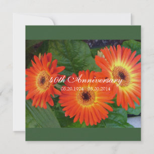 Convites de aniversário de casamento florais de ma