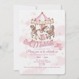 🎠✨ Convites de Aniversário de Cavalo de Carrusel 