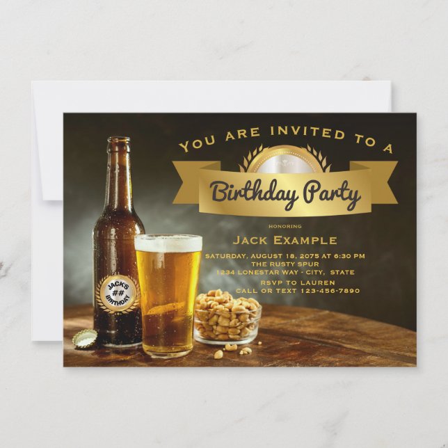 Convites de Aniversário de Cerveja (Frente)