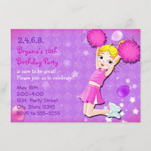 Convites de Aniversário de Cheerleader Cheer