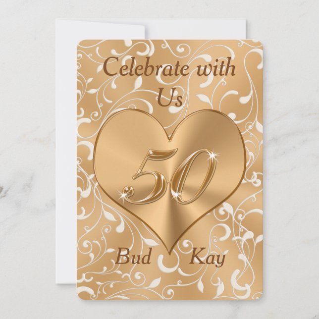 Convites de Aniversário de Cinquenta Anos Criados  (Frente)